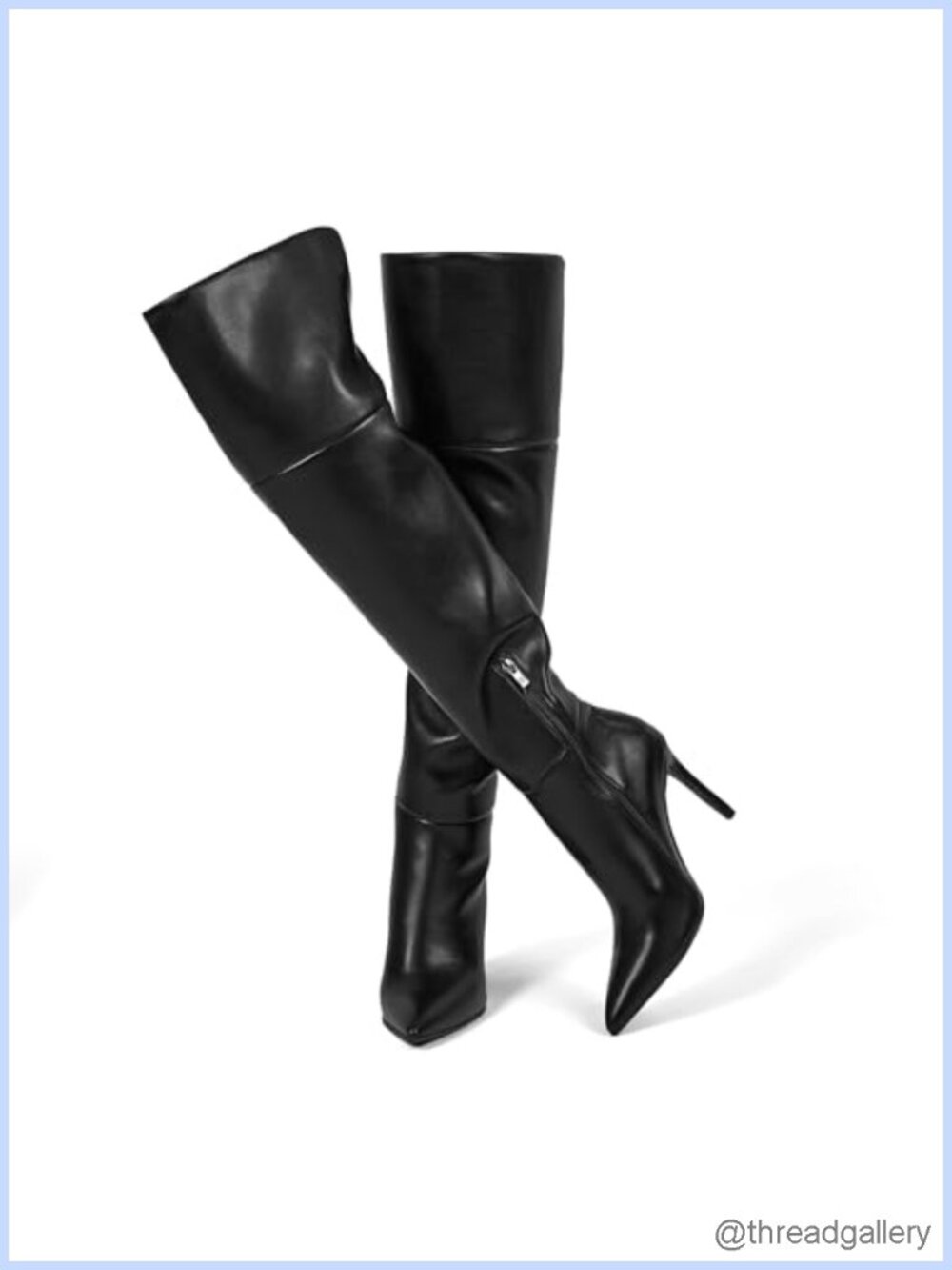Over the Knee Thigh High Boots Faux Leather Stiletto Heel